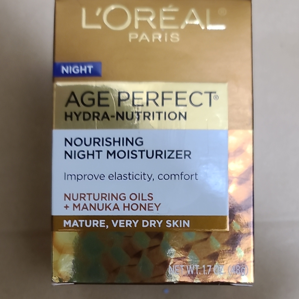 L'Oreal Age Perfect Hydra-Nutrition Night Moisturizer - Gold and Blue